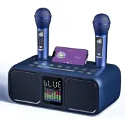 Bluetooth Karaoke Speaker & 2 Wireless Microphones Karaoke Machine Rechargeable