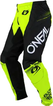 ONeal Element Racewear S25, textile pants , color: Black/Neon-Yellow , size: 30