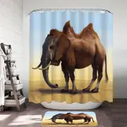 Cool Crazy Animal Art Camel vs Elephant Camelephant Shower Curtain