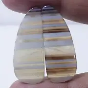 22.60 Cts 100% Natural Pair White MONTANA Agate Cabochon Loose Gemstone TlD-2729