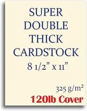 SUPER Thick 120lb Cover Cardstock Paper - Plain Heavy Natural Cream Stock - 8.5" x 11" - Inkjet / Laser Printer Compatible - 100 Sheets