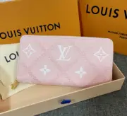 Louis Vuitton Zippy Wallet M81138 stitch Zip-Around pink
