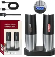 Electric Salt and Pepper Grinder Set, Automatic Salt and Pepper