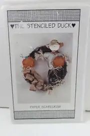 The Stenciled Duck Paper Scarecrow Wreath Pattern 1997 New