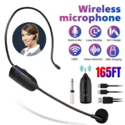 UHF 165FT Range Wireless Microphone Headset Mic System Set Kit for Teach Speaker
