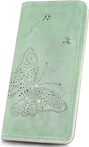[KITEVIUN] RFID Wallet Women Ultra Slim Thin Womens Wallet Compact Clutch Long Ladies Wallet for Women, 08-Peppermint-Mambo-Green, Modern