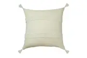 Indra Tassel European Cushion (White) - 65 x 65cm