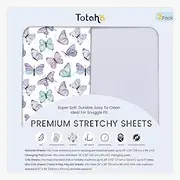 TotAha Premium Stretchy Changing Pad Cover, Buttery Soft Diaper Changing Pad Covers for Girls Boys, Super Stretchy Jersey Knit Changing Table Covers2-Pack, Purple Butterfly