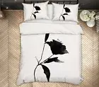 3D Black Flower 3590NA Bed Pillowcases Quilt Cover Duvet Boris Draschoff Fay