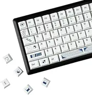YMDK Geometry Theme Keycap 134 Keys PBT Top Print Five-Sided Dye Sub Cherry Profile Custom Keycaps for 61/68/84/87/98/100% MX Mechanical Keyboard