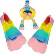 Swim Training Fins Youth | Short Professional Durable Training Fins for Youth | Free Diving Breaststroke Professional Short Fins Kids BeachPool Flipper Women Teens Men Lxury