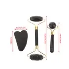 3Pcs/Set Guasha Natural Stone Massage Face Jade Roller Gua Sha Massage Tool _t