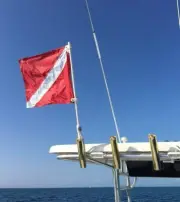 Hookah Scuba Dive Flag w/ Pole Mount Rod Holder Spearfishing Freedive 20"x24"