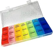 Ipetboom Weekly Day Medication Organizer with Slots Detachable Storage Container for Pills and Items for Home Travel and Office Use