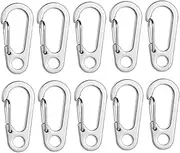 Sosoport Climbing Buckles Outdoor Sports Hanging Buckles 10pcs D-Ring Lightweight Keychain Clip Lanyard Snap Hooks Silver