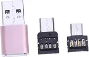 KICHOUSE Type C Micro USB Mini OTG Card Reader for Phones Devices Rose Reversible Connector Compatible with USB Peripherals Shell Versatile Data Transfer Random Color
