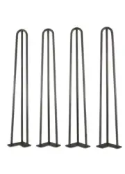 WEN TL28B 28-Inch Mid-Century Modern Satin Black Hairpin Table Legs (4-Pack)