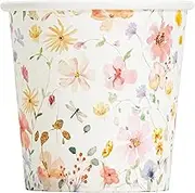 Crisky 150 Pack Paper Bathroom Cups 3oz Disposable, Eleglant Design Full Floral Small Mouthwash Cups, Hot/Cold Beverage Coffee, Dessert Cups for Birthday Parties, Home-use, Picnics, Ceremonies