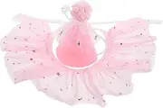 HOUDERCO 1 Set Small Dog Cat Birthday Hat Scarf Pet Bandana Cute Party Supplies Puppy Happy Birthday Decorations Sequins Skirt for Girls Boys Kitten Photo Prop