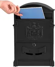 Vintage Weatherproof Wall Mount Post Box,Vintage Mailbox with Key Lock Large Capacity Outdoor Decoration,Modern Mail Organizer for Parcels & Envelopes,Suitable for Various Doorways