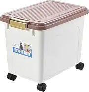 Pet Food Storage Container 27 L for 12 kg Flip-up Lid Airtight Container Transparent Cat Food Storage with Insect-proof Box & Four Wheels for Dog & Cat Food Air Tight Food Container