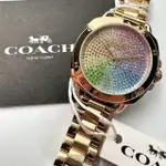 【COACH】COACH手錶型號CH00199(彩虹錶面金色錶殼金色精鋼錶帶款)