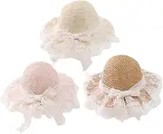 HONMEET Boys and Girls Sun Hat Straw Cap Wide Brim Sunshade Hat for Outdoor Activities Sun Protection for Children