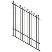 ProtectorAl 350 - 1200 x 1500mm Woodland Grey Raked 16-30º Loop And Spear Top Pool Fence Panel