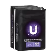 U by Kotex Pads Ultrathins Overnight Long with Wings X 8