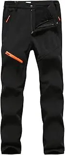 [CLSQLXYJZC] Men's Snowboard Pants, Autumn Winter Snow Ski Fleece Lined Windproof Warm Outdoor Softshell Skiing Pants, for Walking Thicken Hiking Ski Snow Pants (Color : Black, Size : 3X-Large)