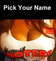 Hooters Girl Name Tag Pick Name xtra Pin Back Bartender Badge Role Paly Lingerie