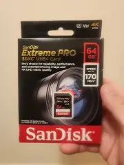 SanDisk 64GB Extreme PRO SD SDXC Card 170MB/s Class 10 UHS-1 U3 4K Memory V3 64G