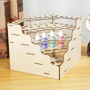 Solid Paint Storage Rack Easy to Install Model Paint Rack Organizer Step Design Modular Paint Organizer Compact Wood Paint Organizer for Storage Display for Miniature Paint Set