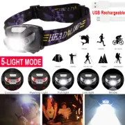 LED Head Torch Headlight Lamp CE Camping Induction Headlamp USB Rechargeable