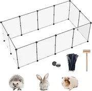 [C&AHOME] Pet Playpens, 12 Panels 28 X 20 Inch Portable Large Plastic Yard Fence Small Animals, Puppy Kennel Crate Fence Tent, White, UPP5070W