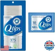 Q-Tips Cotton Swabs 375 Count + Travel-Size 30 Count - Original Cotton Swabs