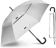 ZOMAKE Stick Golf Umbrella 56 Inch - Automatic Open Windproof Umbrellas with Wooden Handle, UV Protection Long Umbrella With J Hook for Gentlemen Women