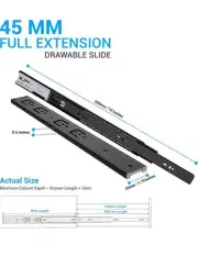 10 inch SOFT Close Drawer Slides Full Extension Side Mount Rails Soft Black