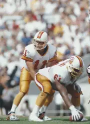 Casey Weldon, Quarterback for the Tampa Bay Buccaneers prepares- 1995 Old Photo