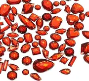 uxcell Sew on Rhinestones Flatback Crystal Acrylic Gems Diamante, Fit for DIY Crafts Dress Clothes Shoes Bag Decorations - Mixed Shape (200Pcs, Red)