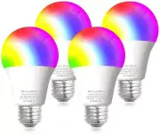 Smart Light Bulbs, Works with Alexa, Echo, Google Home & Siri, 2.4GHz WiFi