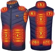 [QLXYYFC] Heated Vest 11 Heated Zones 3s Quick Heating Electric Warm Vest for Men Women Double Switch Heated Vest 3 Temperature Settings