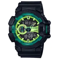 在飛比找蝦皮商城優惠-【CASIO】G-SHOCK 黑x萊姆綠 雙顯運動錶 GA-