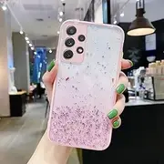 Bling Glitter Star Case for Samsung Galaxy S21 S20 Plus Ultra FE A21S A31 A51 A71 A02S A22 A32 A42 A52 A72 A03S A11 Back Cover,Pink,for Galaxy A72