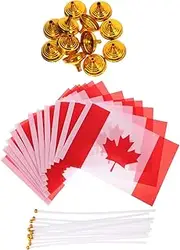 HAPINARY Canada Day Flags 12 Pack Mini Flags Handheld for Decor Office Parties Events