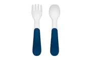 OXO Tot: On The Go Plastic Fork & Spoon Set - Navy