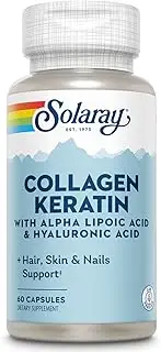 Solaray Collagen Keratin Type I, II, and III Capsules, 60 Count