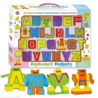在飛比找蝦皮購物優惠-【國王玩具】變形英文字母 拼裝ABC字母 英文字母機器人 英