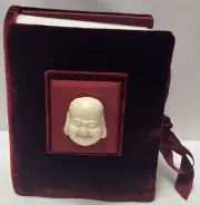 Neiman Marcus Laughing Buddha Red Velvet Photo Album New! Vintage Stock!