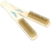 Brass Wire Scratch Brush with Wooden Handle, 3" Brush Area Length, 1" Brush Area Width, 8" Overall Length/1829 (Color : 2Pcs, Size : 20mm x 78mm)